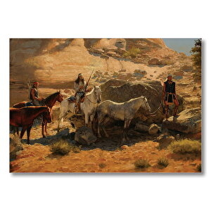Atlı Kızılderililer  Mdf Ahşap Tablo 25x35 cm