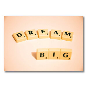 Büyük Düşün Scrabble  Mdf Ahşap Tablo 35x50 cm