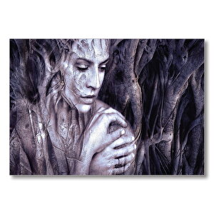 Ağaç Kökünden Kadın Figürü  Mdf Ahşap Tablo 50x70 cm