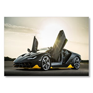 Lamborghini Centenario Kapılar Açık Mdf Ahşap Tablo 35x50 cm