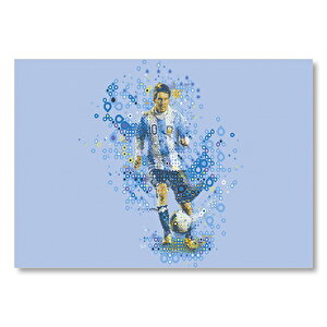 Lionel Messi Arjantin Milli Forma Mozaik Mdf Ahşap Tablo 50x70 cm