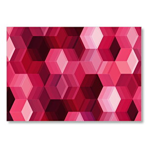 Bitişik Pembe Küpler Mdf Ahşap Tablo 25x35 cm