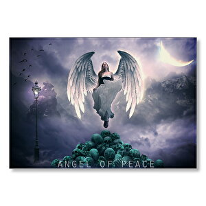 Barış Meleği Ve Kurukafalar Mdf Ahşap Tablo 50x70 cm