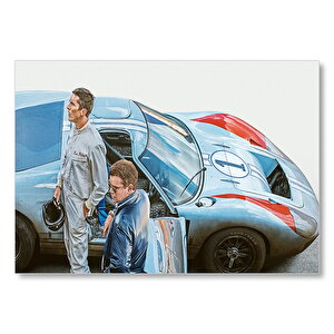 Ford V Ferrari Christian Bale Matt Damon Mdf Ahşap Tablo 35x50 cm