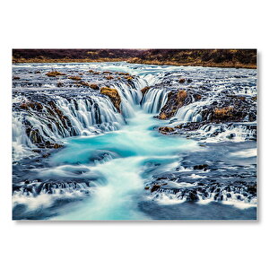 Bruarfoss Şelaleleri Mdf Ahşap Tablo 50x70 cm