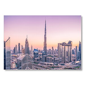 Dubai Şehir Merkezi Manzarası Mdf Ahşap Tablo 35x50 cm