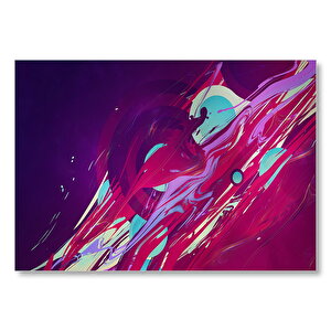 Geometrik Renkli Dalgalar Mdf Ahşap Tablo 50x70 cm