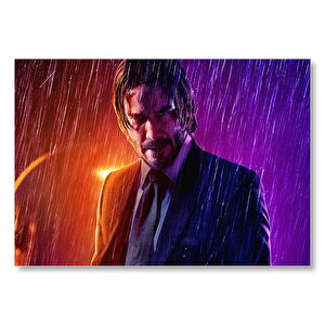 John Wick 3 Parabellum Yağmur Altında Mdf Ahşap Tablo 35x50 cm