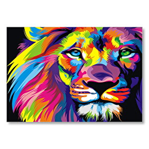Aslan Pastel Renkli Artwork Mdf Ahşap Tablo 25x35 cm