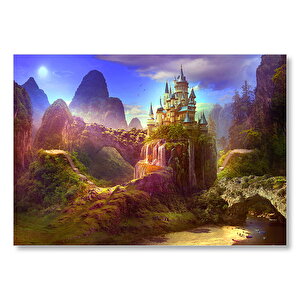 Cennet Tepelerindeki Kale Manzarası Mdf Ahşap Tablo 25x35 cm