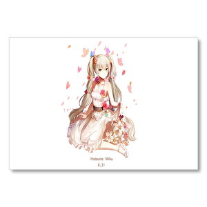 Anime Pastel Renkli Kız Mdf Ahşap Tablo 50x70 cm