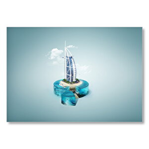 Dubai Burj Al Arab İllüstrasyon Mdf Ahşap Tablo 25x35 cm