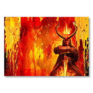 Hellboy Lav Yağmuru Mdf Ahşap Tablo 50x70 cm