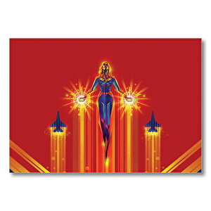 Uzaya Uçan Kaptan Marvel Mdf Ahşap Tablo 35x50 cm