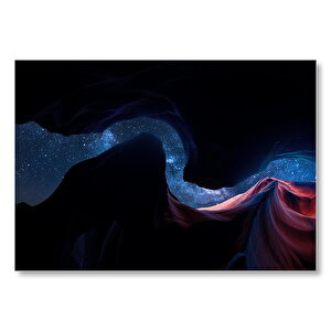 Antilop Kanyonu Yıldızlı Gökyüzü Görünüş Mdf Ahşap Tablo 50x70 cm