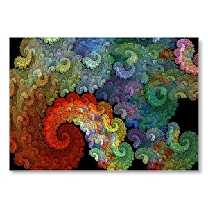 Fraktal Pastel Renkli Yüzey Mdf Ahşap Tablo 35x50 cm