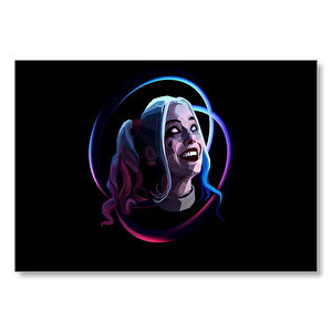 Harley Quinn Koyu Siyah Minimal Sanat Mdf Ahşap Tablo 35x50 cm