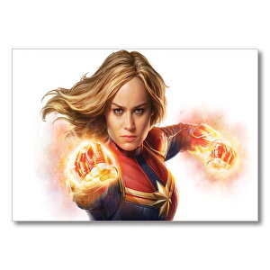 Ateş Yumruklu Kaptan Marvel Mdf Ahşap Tablo 35x50 cm