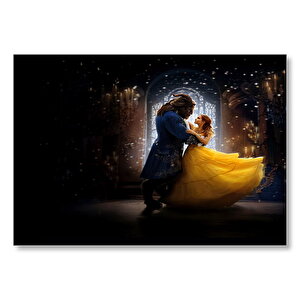 Beauty And The Beast Dans Ediyorlar Mdf Ahşap Tablo 50x70 cm