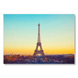 Akşamüzeri Eyfel Kulesi Ve Paris Mdf Ahşap Tablo 35x50 cm