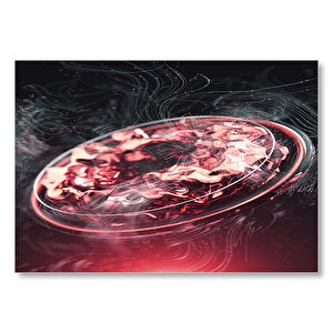 Ateş, Daire Parçacıklar Ve Dalgalar Mdf Ahşap Tablo 25x35 cm