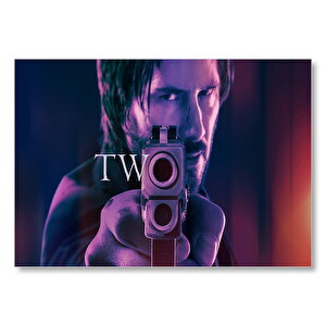 John Wick 2 Keanu Ve Namlu Mdf Ahşap Tablo 50x70 cm