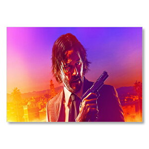 John Wick 3 Keanu Silahlı Mdf Ahşap Tablo 25x35 cm