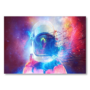 Astronot Ve Foton Yağmuru Mdf Ahşap Tablo 25x35 cm