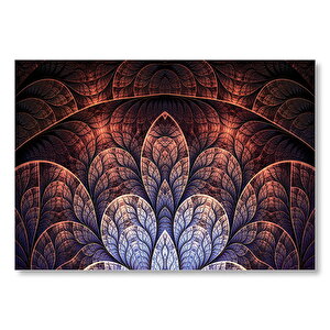 Fraktal Kahverengi Beyaz Desenler Mdf Ahşap Tablo 50x70 cm
