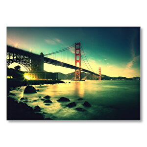 Golden Gate Köprüsü Dijital Art Mdf Ahşap Tablo 25x35 cm