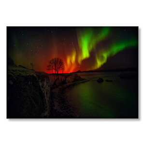 Aurora Borealis Kuzey Işıkları (2) Mdf Ahşap Tablo 50x70 cm