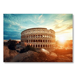 İtalya Roma Tarihi Colosseum Mdf Ahşap Tablo 25x35 cm