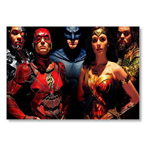 Wonder Woman Aquaman Batman Flash Cyborg Mdf Ahşap Tablo 25x35 cm