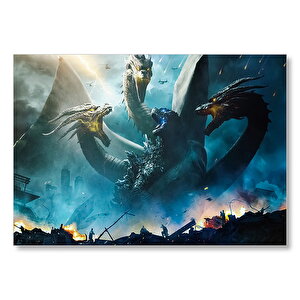 Godzilla Kral Ghidorah Son Savaş Mdf Ahşap Tablo 35x50 cm