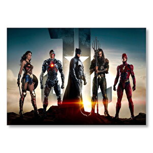 Justice League Wonder Woman Batman Cyborg Aquaman Flash Mdf Ahşap Tablo 25x35 cm