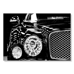 Siyah Klasik Araba Far Detayı  Mdf Ahşap Tablo 25x35 cm