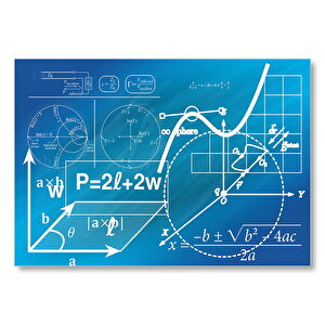 Geometrik Şekiller Ve Formüller  Mdf Ahşap Tablo 35x50 cm