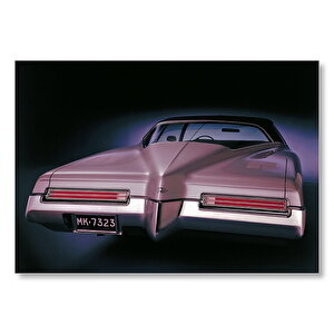 Pembe Buick Klasik Arka Görünüş  Mdf Ahşap Tablo 25x35 cm