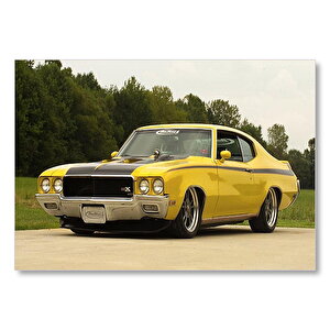 Sarı Buick Gsx Spor  Mdf Ahşap Tablo 50x70 cm