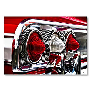1964 Chevrolet Impala Arka Stop Detay  Mdf Ahşap Tablo 50x70 cm