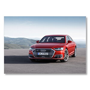 Kırmızı Audi Ön Görünüş  Mdf Ahşap Tablo 50x70 cm