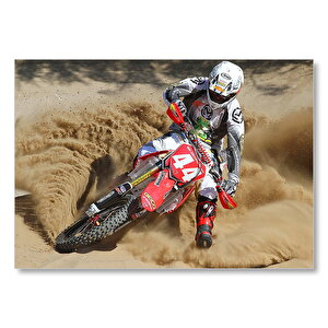 Motokros Ve Çöl Kumları  Mdf Ahşap Tablo 50x70 cm