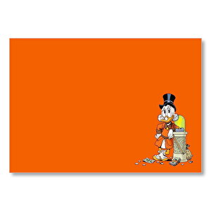 Varyemez Amca Turuncu Arkaplan  Mdf Ahşap Tablo 25x35 cm