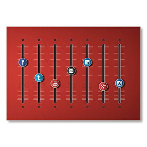 Sosyal Medya Ekolayzır  Mdf Ahşap Tablo 35x50 cm