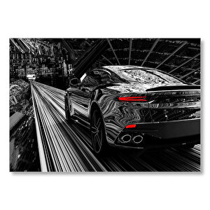 Aston Martin Superleggera Volante Siyah  Mdf Ahşap Tablo 35x50 cm