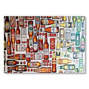 Muhtelif Biralar  Mdf Ahşap Tablo 35x50 cm