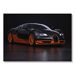 Siyah Turuncu Bugatti  Mdf Ahşap Tablo 50x70 cm