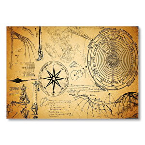 Astronomiye Dair Eski Çizimler  Mdf Ahşap Tablo 25x35 cm