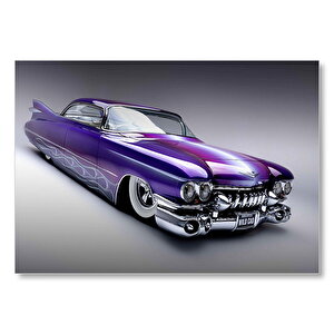 Mor Alevli Cadillac  Mdf Ahşap Tablo 35x50 cm