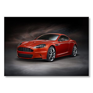 Kırmızı Aston Martin  Mdf Ahşap Tablo 50x70 cm
